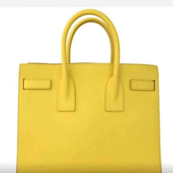 Authentic Saint Laurent Sac De Jour Yellow Leather Hand Bag - Picture 4 of 11